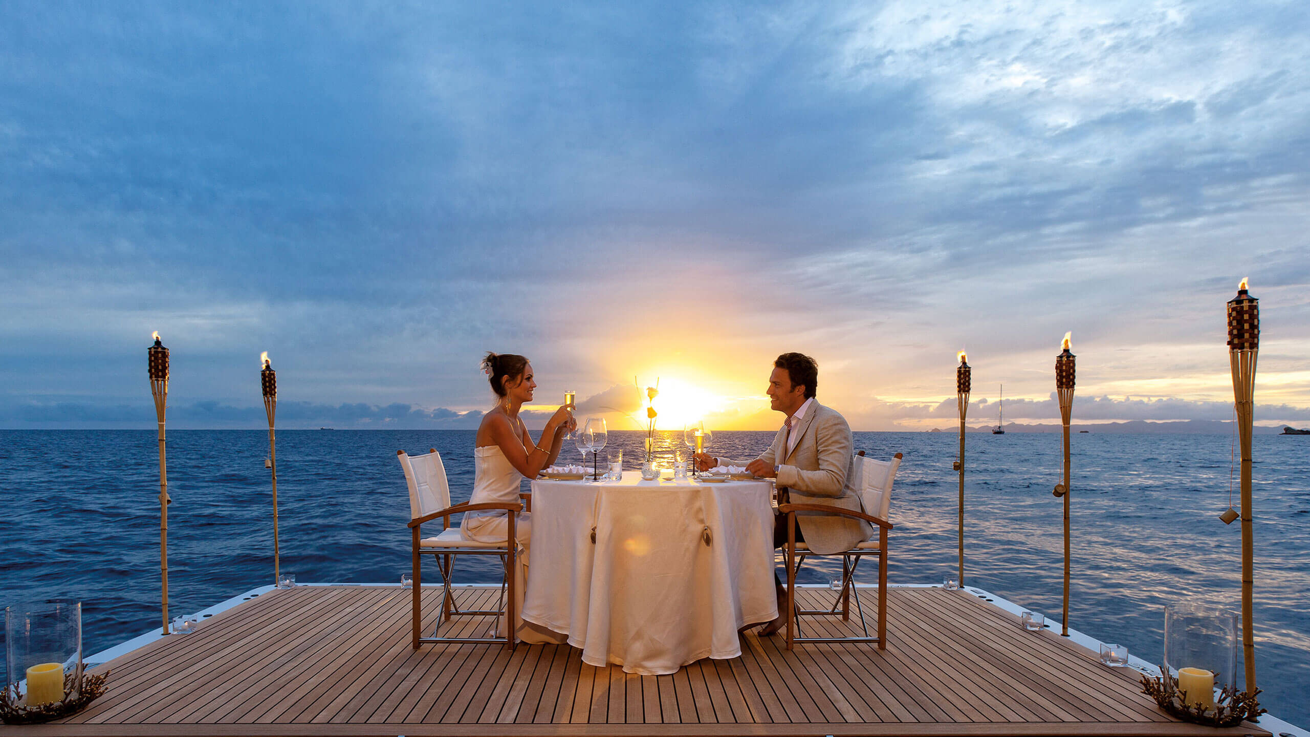 couple on a yacht
