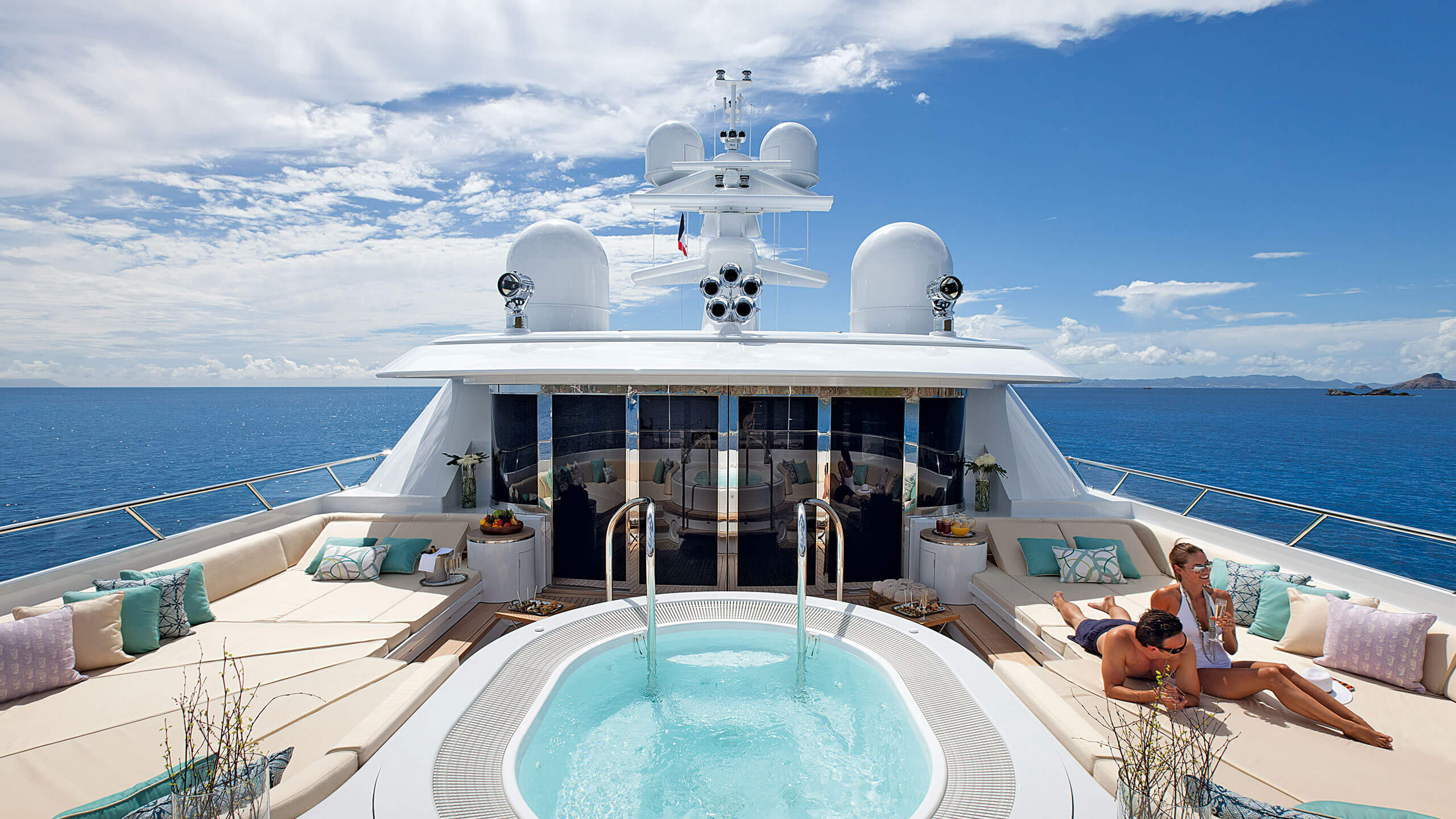 couple on a yacht