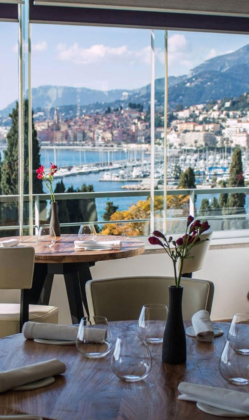 dinner table with a view