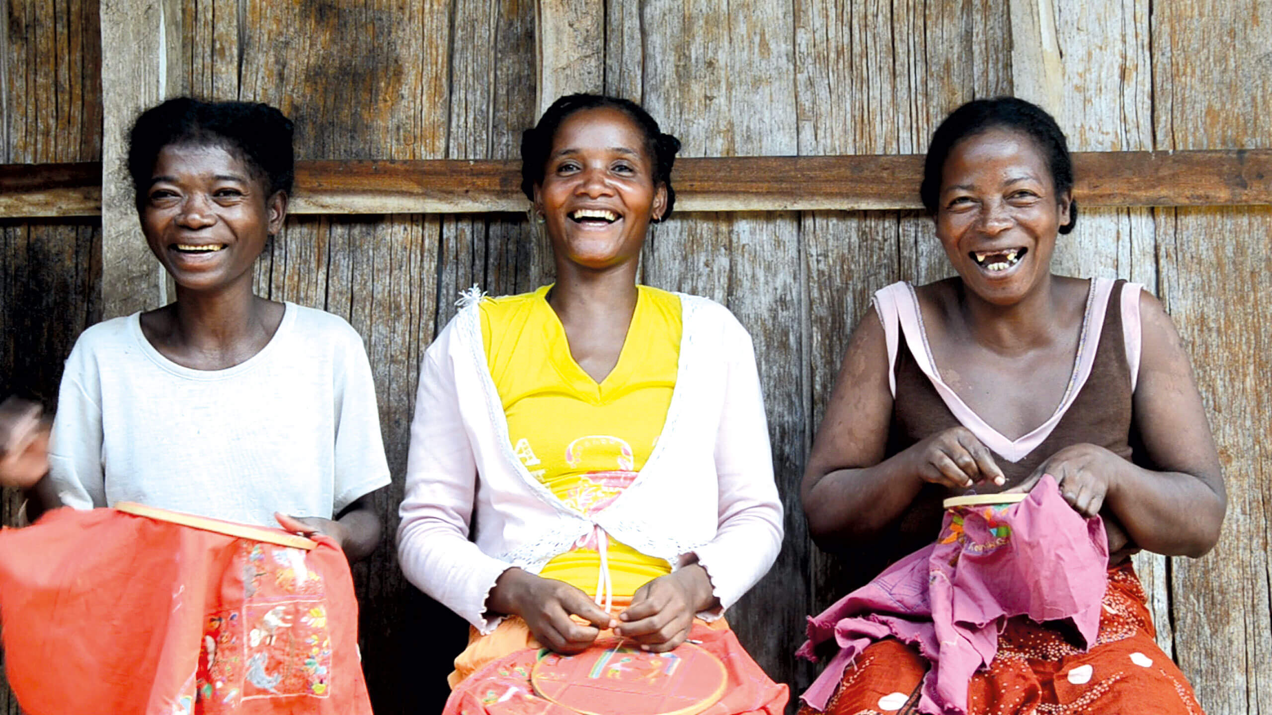 local women embroidering